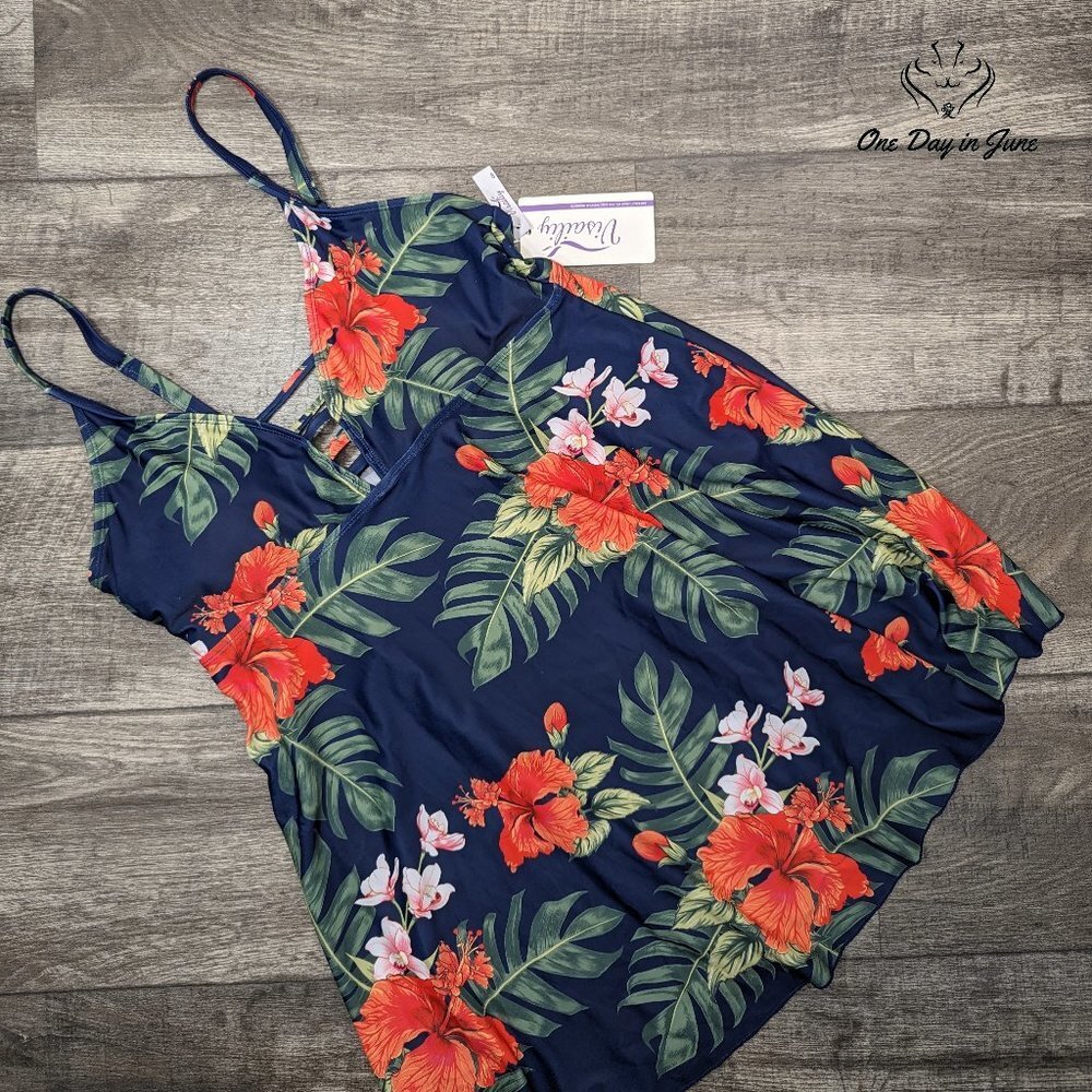 Visailiy Floral Tankini Top Size XL
